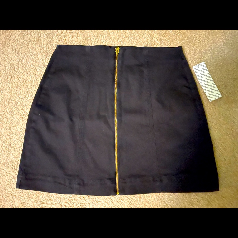 BDG Black Front Zipper Skirt